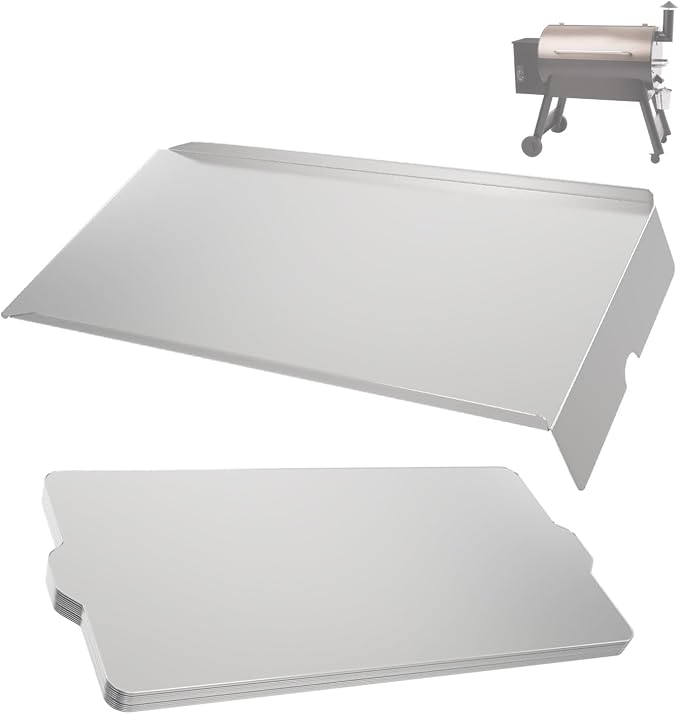 BQMAX Drip Pan Heat Baffle and Aluminium Grease Drip Tray Liners for Traeger Pro 34 Series Tex Elite Newer Tex Elite Pellet Smoker Grills, Suitable for Traeger Pro 34 Accessories BAC006 BAC410