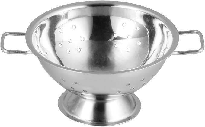 WINCO Mini Colander, Silver | Foodservice, Great for Draining Pasta, Rinsing Produce, Straining and Kitchen Prep