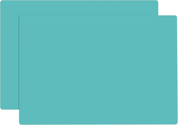 Silicone Mats, 2Pcs 15.7"x 11.8"x 0.03" Green Silicone Table Mat | Silicone Placemats for Baking, Kitchen Counter, Jewelry