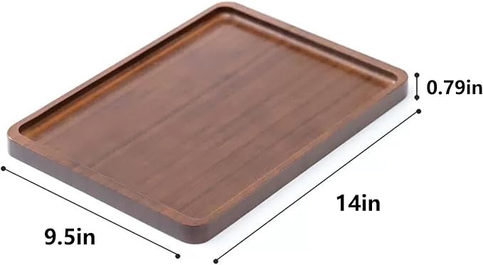 XZHXFX Bamboo Serving Tray, Brown, Large, | Food Tray for Breakfast,Coffee Table,Dinner & Bar, Decorative Tray for Kitchen, Bedroom