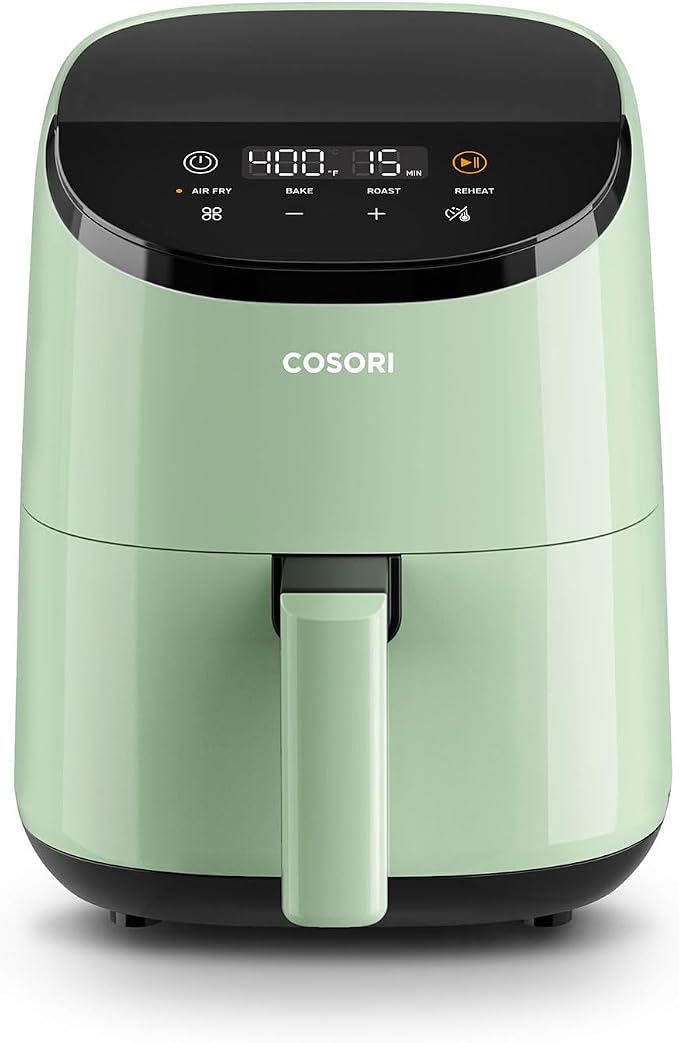 Cosori Lite 2.1 Qt Small Air Fryer, Ceramic Coating, 4-in-1, 97% less oil | Ideal for dorms, apartment, RVs, Quiet, Touch control, Air Fry, Bake, Roast, Reheat, Dishwasher-Safe Basket, Max 400℉