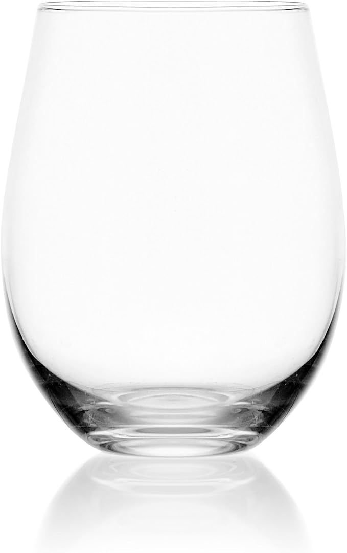 Mikasa Lana Stemless Wine Glasses, Set of 4, 18 Ounce, Clear