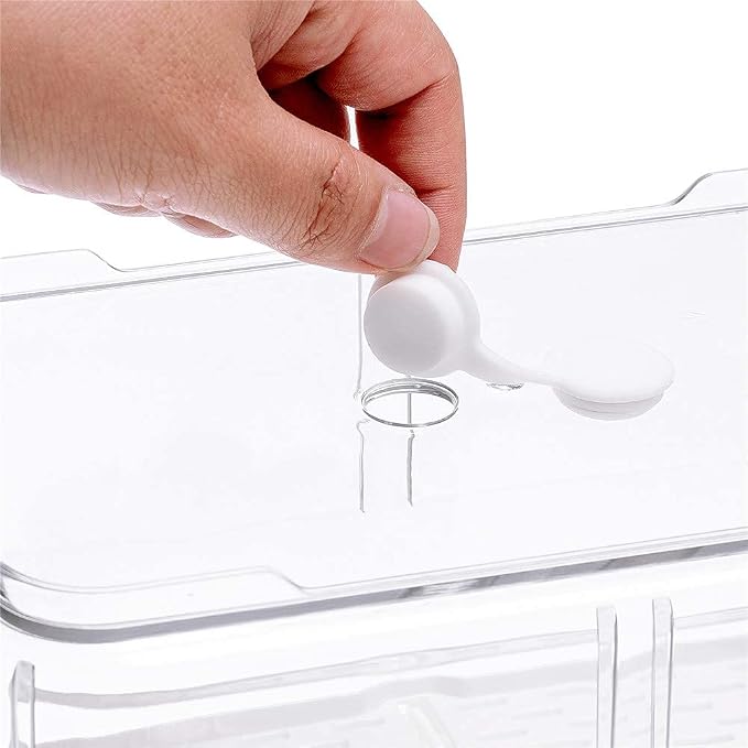 SANNO Vegetable Fruit Containers Fridge Food Storage Produce Saver Container Stackable Refrigerator Freezer Organizer Fresh Keeper Drawers Organizer set of 2