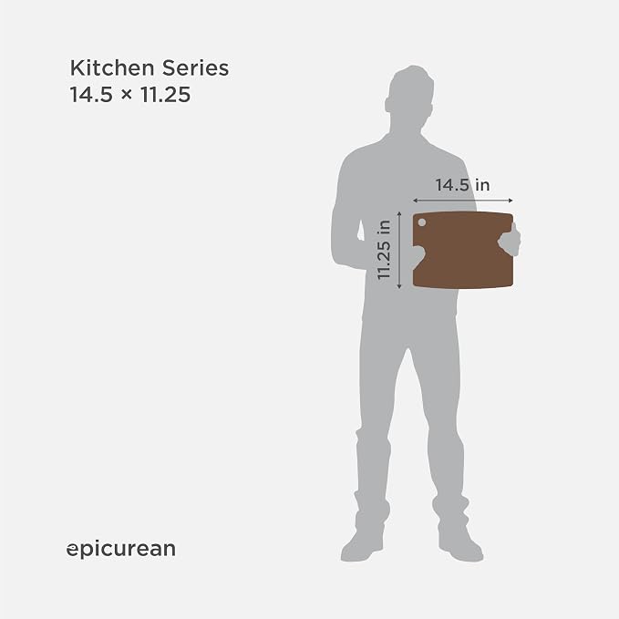 Epicurean Kitchen Series 14.5" × 11.25" Cutting Board, Non-Toxic, Dishwasher Safe, Made in the USA, Nutmeg