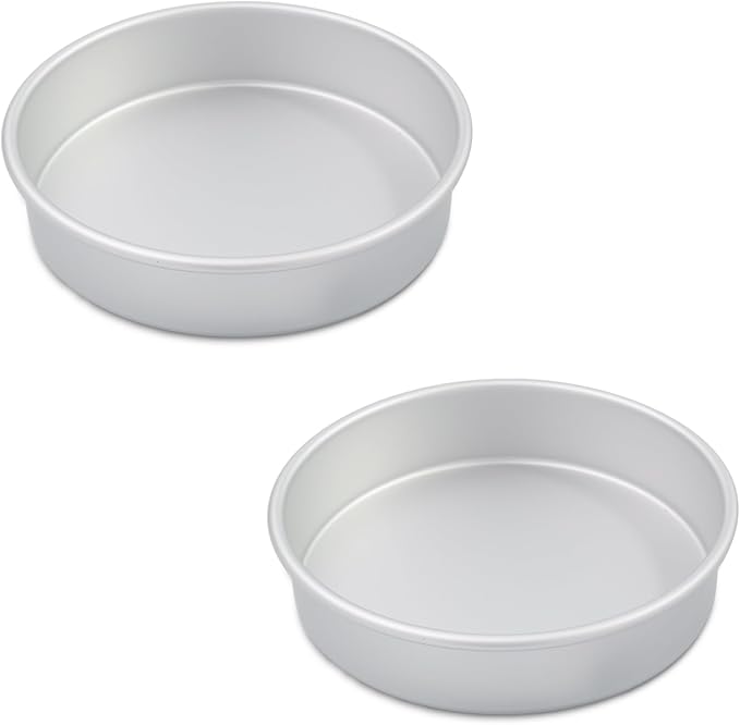 8×2 round Cake Pans Set of 2,Aluminum cake tin baing pan for birthday cake party cake (8×2 round Cake Pans, Set of 2)
