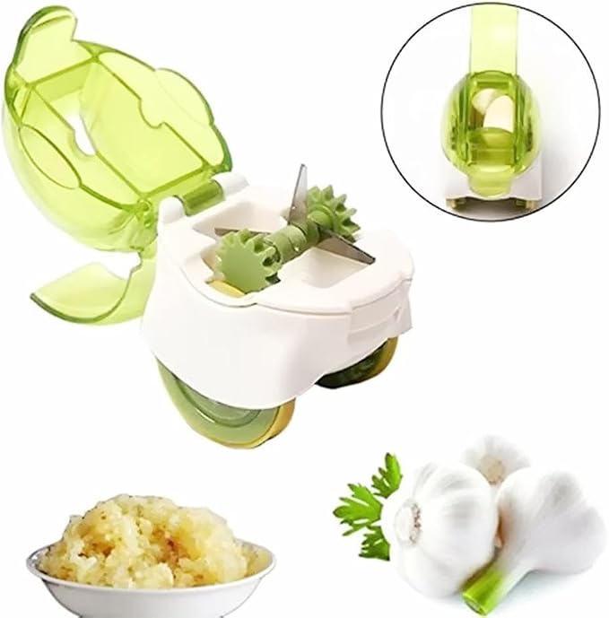 Manual Garlic Chopper Roller – Mincer and Slicer Tool, Compact Hand Roller for Garlic, Herbs, Nuts, and Ginger, Kitchen Mincer Tool