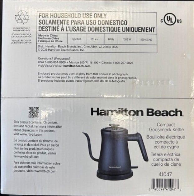 Hamilton Beach Compact 20 oz. / 0.6 Liter Gooseneck Electric Kettle | Boiling Water, Pour Over Coffee, Tea | 1200 Watts | Auto Shutoff | Stainless Steel BPA-Free Interior | Kitchen Makeover Blue