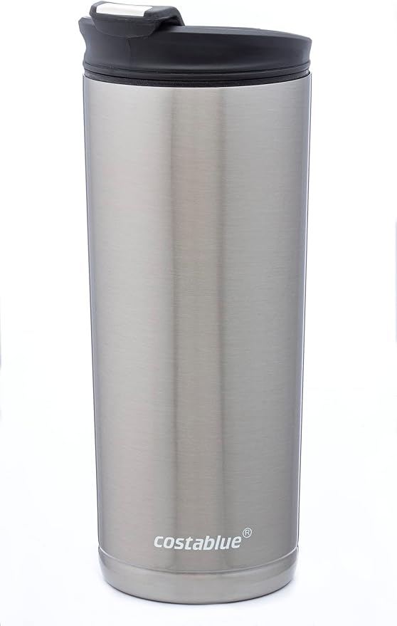 Travel Coffee Mug 16 Oz. Stainless Steel, Leak Proof Dishwasher Safe Lid, Double Wall Coffee Cup, Reusable Insulated Tumbler for Hot & Cold Beverages Eco friendly