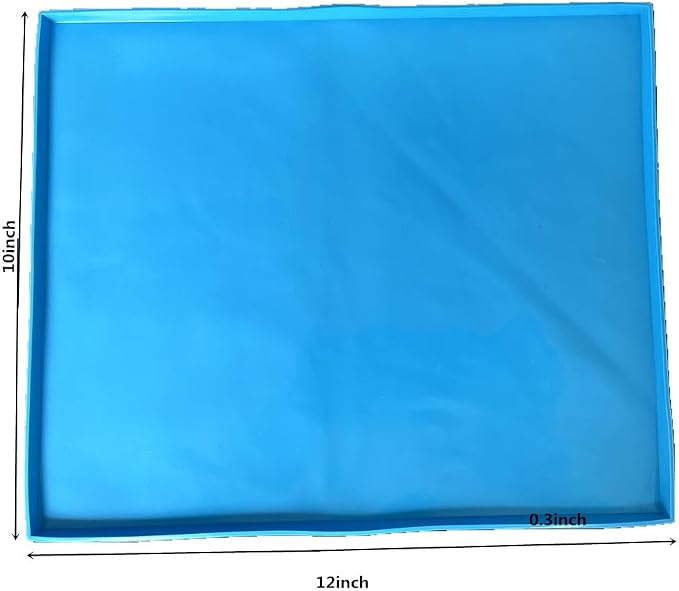 Silicone Baking Mat, Non-Stick Pastry Sheet, Swiss Roll Cake Mat, 12 x 10 inches, Blue, 2 Pack