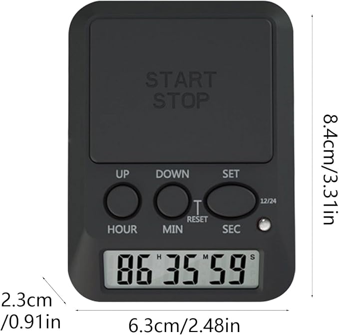 Large LCD Digital Timer with 9999 Days Countdown for Kitchen Gym Work Area Day Hour Second Timer