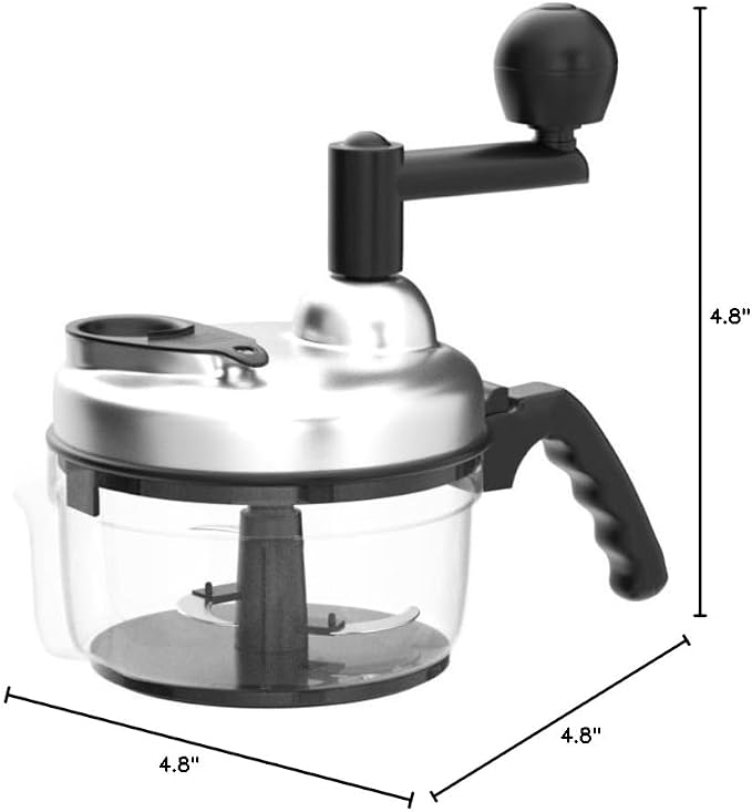 Geedel Large Food Chopper Vegetable Chopper, Manual Food Processor, 3 Cups | 3-in-1: Chop, Blend & Whisk, No BPA, Effortless Handle, Sharp Blade for Vegetable, Fruit, Meat, Nut, Ice, Salad, Salsa, etc
