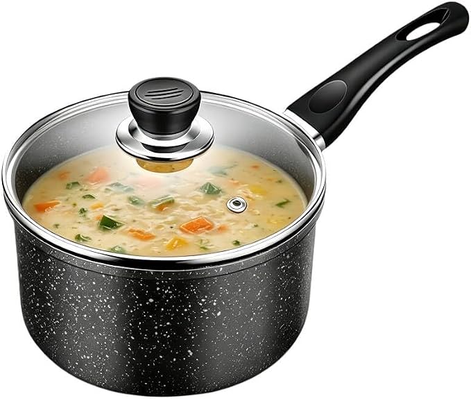 1.5 Quart Saucepan with Lid Nonstick Small Sauce Pan Pot for Cooking