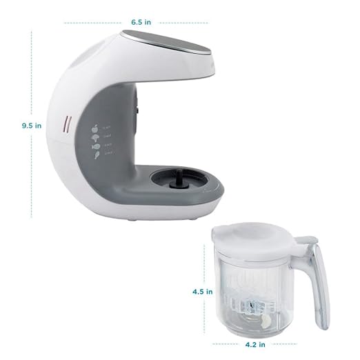 EVLA'S Baby Food Maker, Steamer, Blender, Baby Food Processor for Healthy Homemade Baby Food in Minutes, Touch Screen with 6 Reusable Food Pouches, Baby Registry Essential, White | Blend, Grind, Steam, and Cook Homemade Baby Food, Self Cleaning Machine...