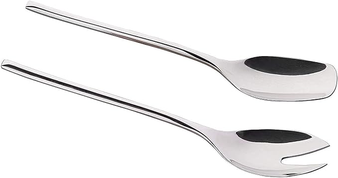 IMEEA 18/10 Stainless Steel Salad Servers Set 10-Inch Salad Spoon and Fork Serving Utensils Medium Size for Everyday Salad Serving