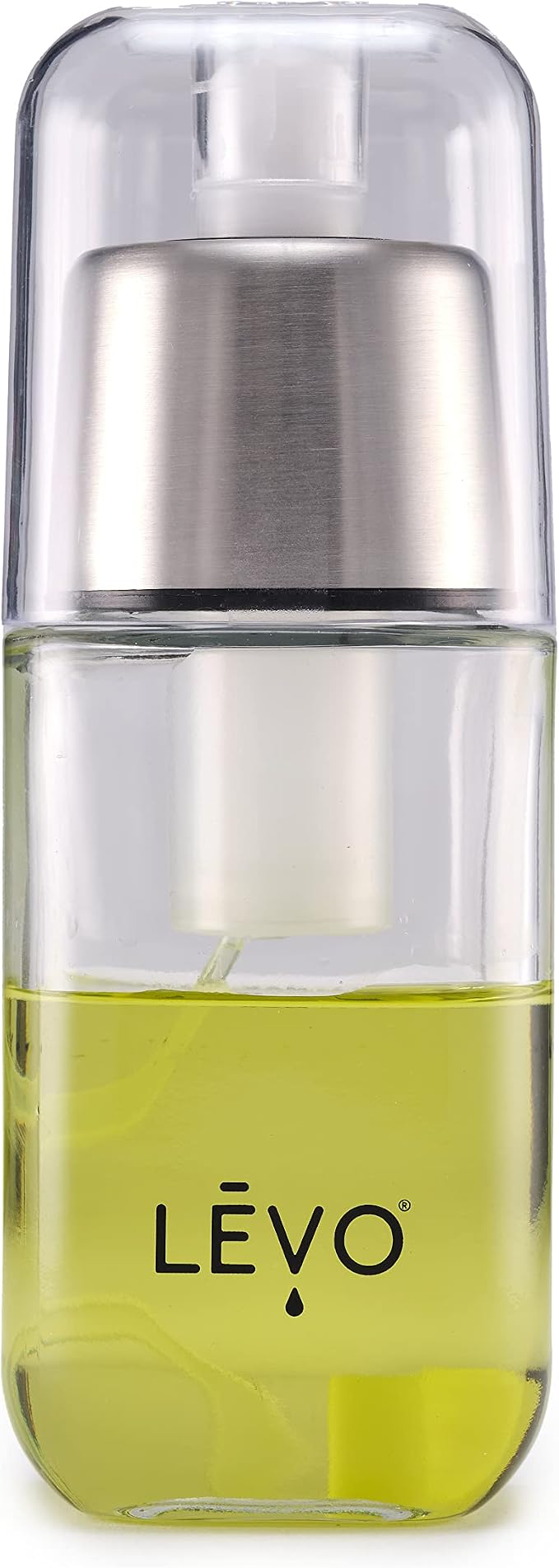 LEVO - Fine Oil Mister - Pressurized Oil Sprayer for Cooking, Air Fryer and Salad Making - Glass Sprayer - 6 fl oz