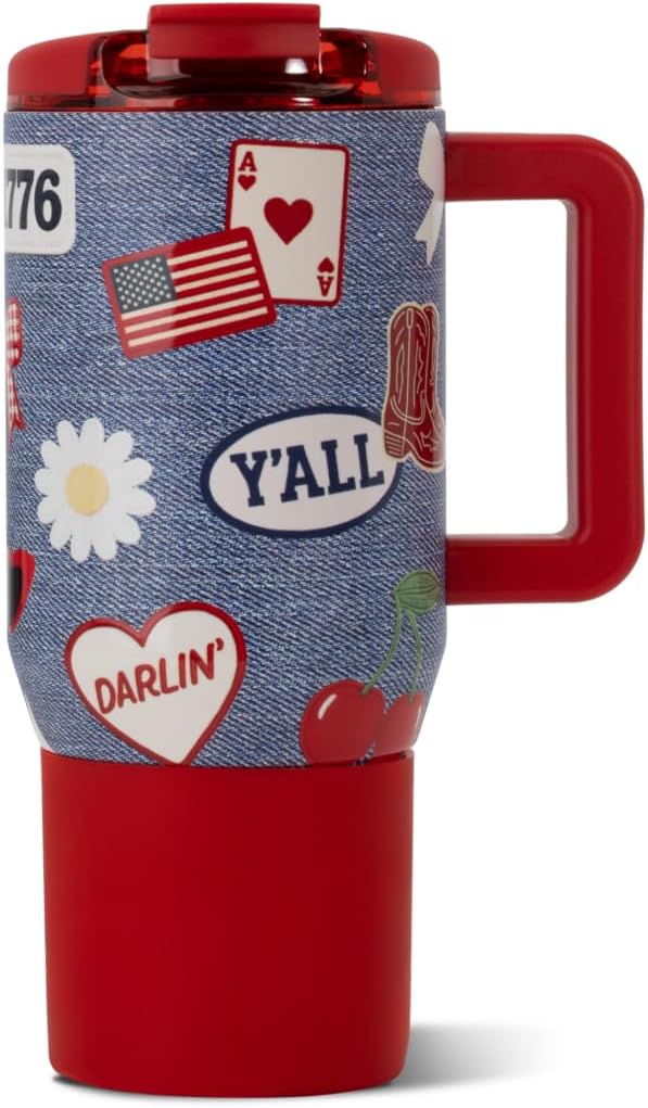 HydroJug Coffee Traveler 20oz Ceramic-Lined Mug with Handle, American Honey