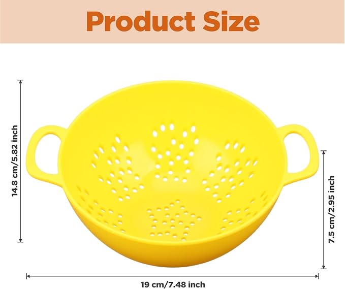 10 Pack 6-inch Mini Plastic Colander, BPA-Free Kitchen Dishwasher Safe Strainer with Double Handles for Berries Vegetables Fruits, 8 Colors