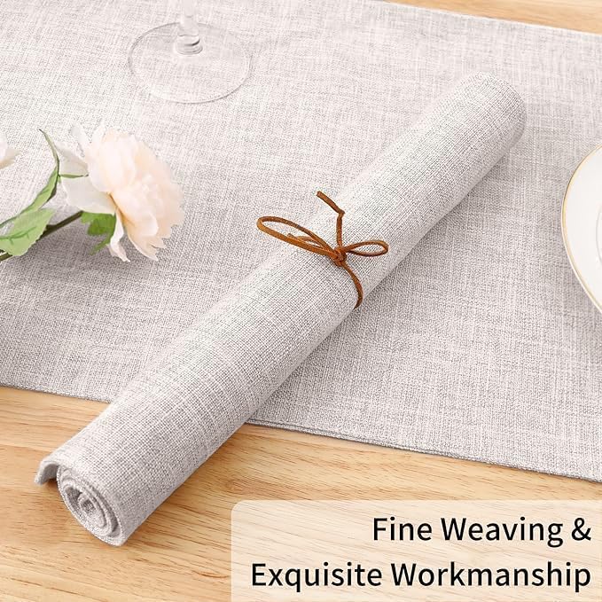 Homaxy Cloths Placemats for Dining Table Set of 4, 13" x 19", Beige | Heat Resistant, Washable, Cotton Linen Blend Table Mats, Easy to Clean Place Mats, Indoor Outdoor