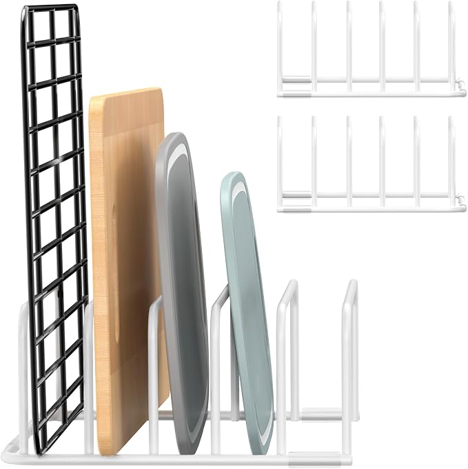 Fikoksol Cutting Board Organizer Storage, Baking Sheet Rack under Cabinet | Heavy Duty Cookie Sheet Organizer, Metal Cutting Board Holder, Space-saving Plate Holder for Cabinet, Tray Divider for Drawer