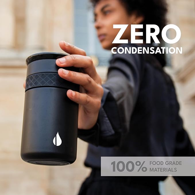 Elemental Artisan 12oz Triple-Wall Insulated Coffee Tumbler w/Ceramic Lid | Triple Wall Coffee Travel Mug, Reusable Stainless Steel Coffee Tumbler; Thermal Coffee Cups for Hot (6 Hrs) & Cold (18 Hrs)