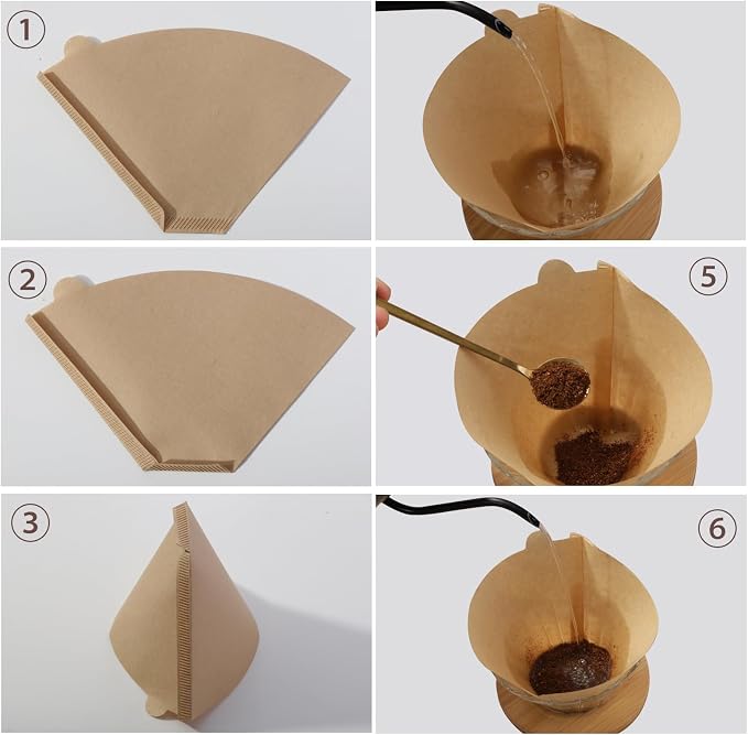 200 Count #4 Cone Coffee Filters 8-12 Cup Compatible with Ninja Maker | Unbleached, Disposable, Natural Wood Pulp Coffee Filters Compatible with Ninja, Pour Over and Drip Coffee Maker
