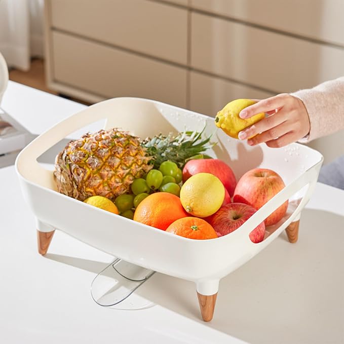 Dish Rack, Dish Drying Rack for Kitchen Counter, Dish Drainer with Drainboard Set and Utensil Holder, Sink Drying Dish Strainer Rack (White)