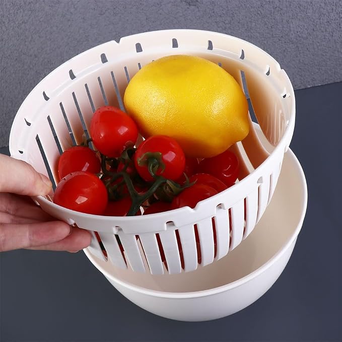 Vctitil Multi-Functional Fast Salad Cutter Bowl - Rotatable Chopping Tool Vegetable Slicer, Food Grade Material Cutting