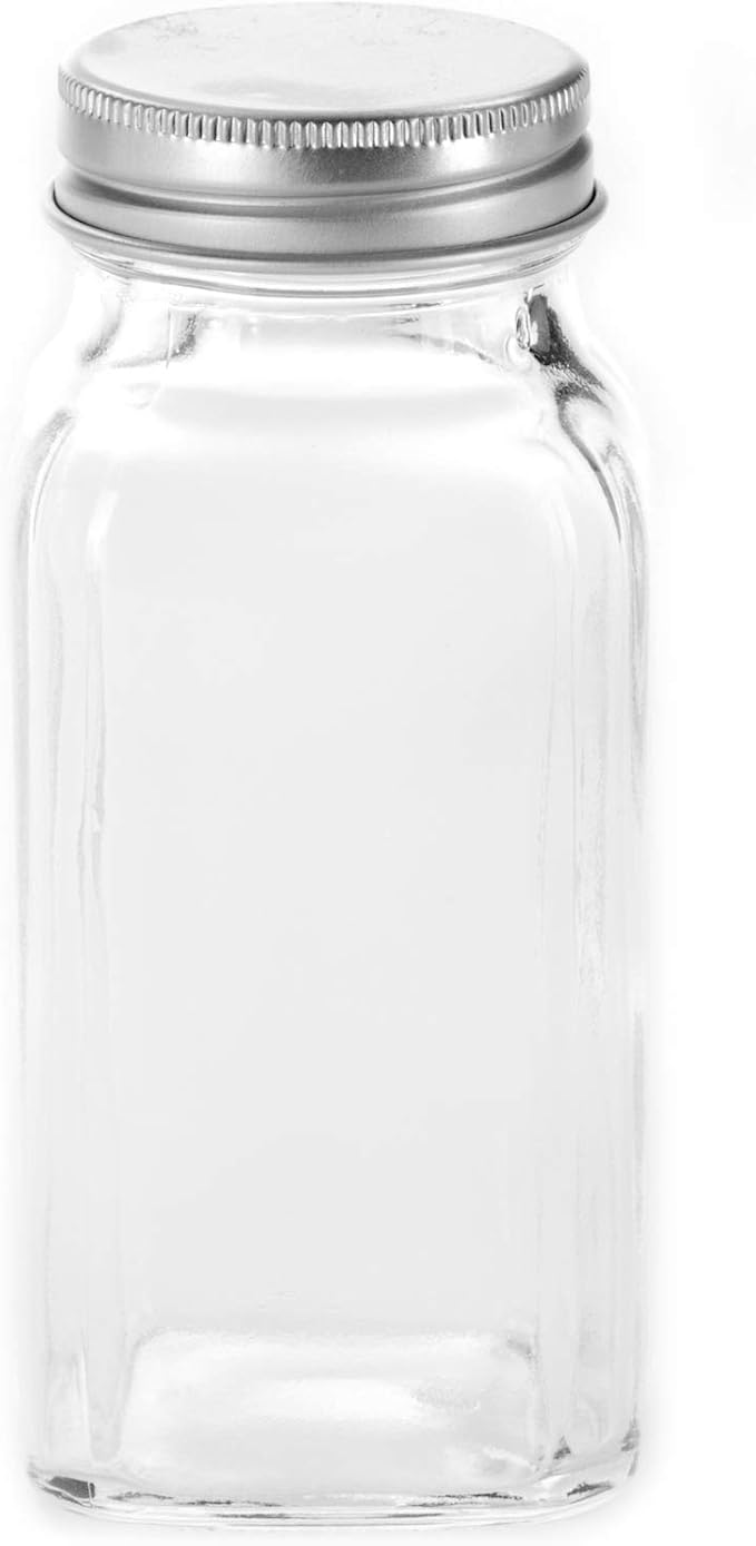 6oz, BEST VALUE 14 Large Glass Spice Jars includes pre-printed 126 Chalkboard Spice Labels plus 113 PVC Clear Labels. 14 Square Empty Jars, Airtight Cap, kitchen Funnel Pour/Sift Shakers