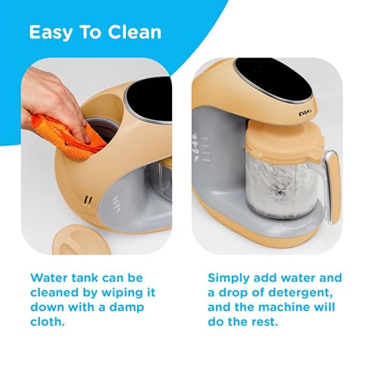 EVLA'S Baby Food Maker, Steamer, Blender, Baby Food Processor for Healthy Homemade Baby Food in Minutes, Touch Screen with 6 Reusable Food Pouches, Baby Registry Essential, Peach | Blend, Grind, Steam, and Cook Homemade Baby Food, Self Cleaning Machine...