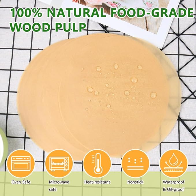 BOYAN 7 Inch Parchment Paper Rounds, Set of 220, Hamburger Patty Paper/Burger Press Paper, Non Stick Small Pre-cut Round Parchment Paper for Cake Pan, Springform Pan, Burger Patty Maker and More