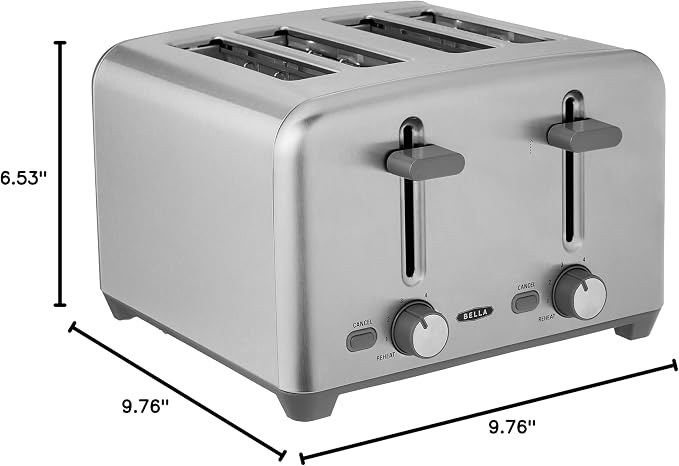 bella 4 Slice Toaster, Extra Wide Slots, Stainless Steel