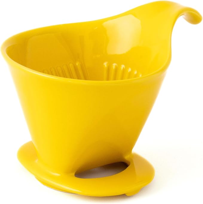ZERO JAPAN - Bee House Pour Over Coffee Dripper - Ceramic Coffee Maker with Elegant Peek Hole, Drip Cone Brewer Coffee Gift, Brewing Accessories - Yellow Pepper, Standard Size