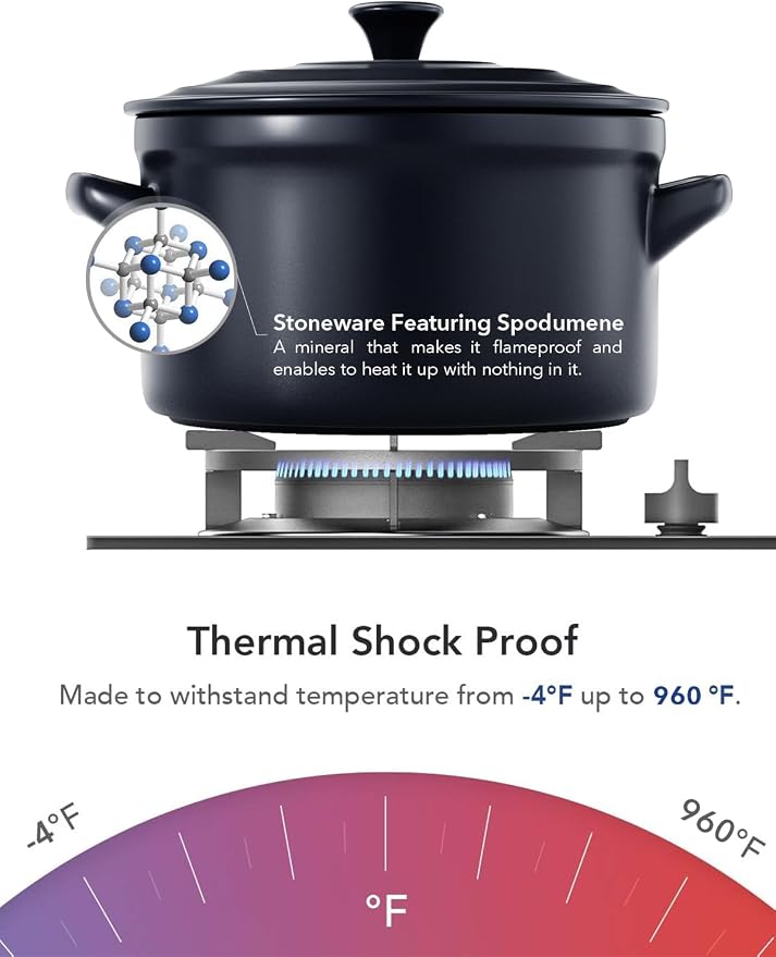 LE TAUCI 3 QT Ceramic Bread Baker with Lid for Sourdough, Covered Bread Baking Pot with Natural Steam Retention, High-Fired Stoneware, Oven Safe to 500°F, Midnight Blue