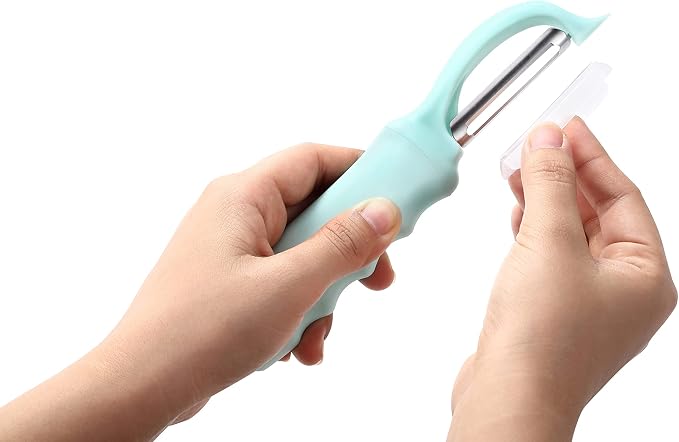 Spring Chef Swivel Vegetable Peeler w/Soft Grip Handle, Set of 2, Mint | Premium Potato Peeler w/ Ultra Sharp Stainless Steel Blades, Multifunctional Veggie Peeler for Apple, Carrot, Cucumber, Fruit