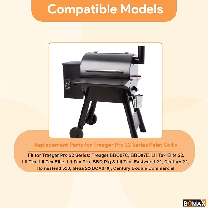 BQMAX Drip Pan Heat Baffle with 6 Pack Drip Tray Liners Replacement Parts for Traeger Pro 22 Series Pellet Smoker Grills, Lil Tex Elite 22, Lil Tex, Lil Tex Elite, Traeger BAC012, BCA070, BAC507