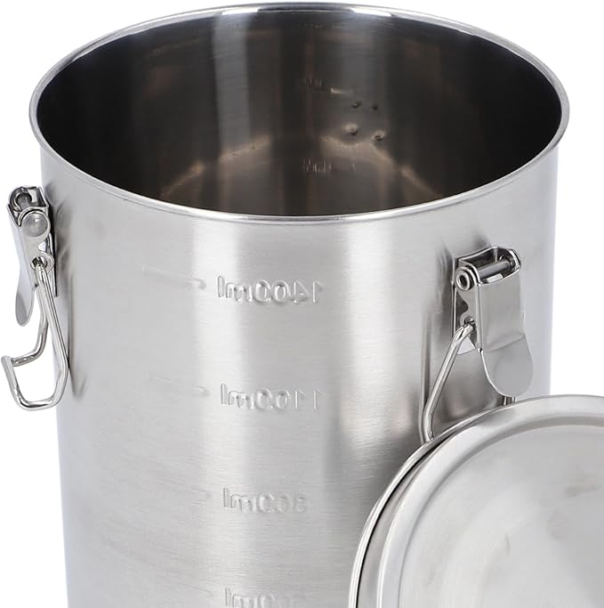 Fockety Stainless Steel Pet Food Storage Container, Airtight Canister with Leak Proof Buckles, Large Flour Coffee Bean Tea Cereal Sugar Cookie Metal Food Storage Canisters for Kitchen
