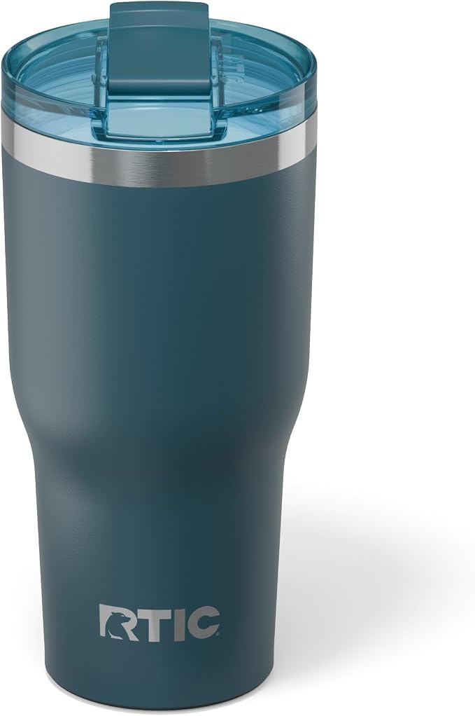 RTIC 30oz Essential Tumbler with Lid, Ceramic Lined, Marine | Insulated, Stainless Steel Metal, Portable Travel Cup for Hot and Cold Drinks, Coffee, Car, Camping and Travel