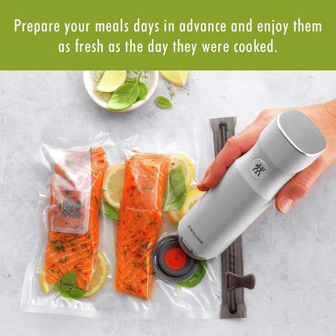 ZWILLING Fresh & Save 10-pc Vacuum Sealer Bags, Sous Vide Bags, Meal Prep - Assorted Sizes | Reusable, Airtight Bags for Sous Vide, Marinating & Meal Prep. Freezer & Microwave safe.