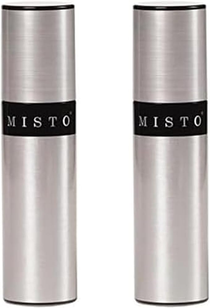 Misto Gourmet Olive Oil Sprayer Set of 2 Aluminum Bottles - Refillable Pump Mister for Cooking, Salads, Grilling - 3.2 oz Each, No Propellants