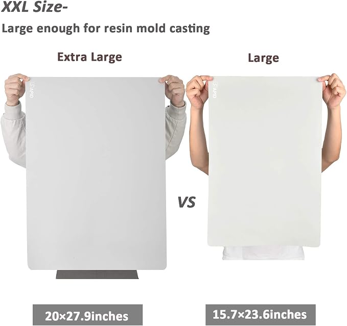 Sapid Large Silicone Sheet for Crafts Silicone Mat for Resin Art Painting | Extra Thick Jewelry Casting Mats, Nonstick Nonslip for Epoxy Resin, Art Painting, Heat-Resistant Counter Mat 20"x27.9", Gray