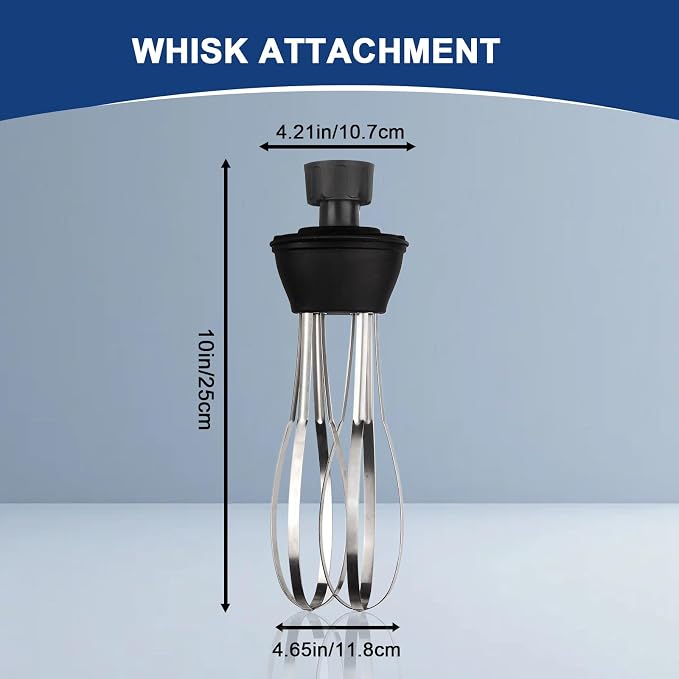 VONCI 10inch Detachable Whisk Attachment. 350W, 500W & 750W Commercial Immersion Blender Compatible.