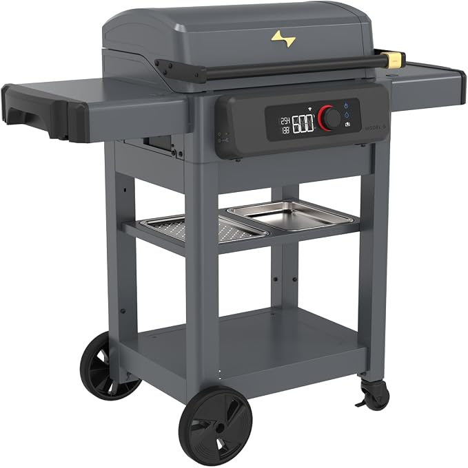 Current® Model G Smart Electric Griddle, Flat Top, Slate | Apartment-Friendly and Weather-Resistant; App-Connected Control from 200°F to 600°F for BBQs, Searing and Roasting.
