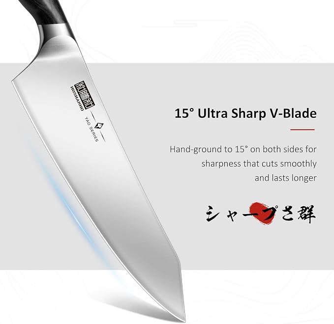 HOSHANHO 3-Piece Knife Set, Ultra Sharp Japanese Kitchen Chef Knife Set | High Carbon Powder Steel Kitchen Knife Set, Professional Cooking Knives Set with Ergonomic Pakkawood Handle, Excellent Gift