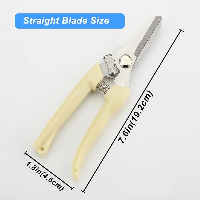 Pruning Shears,Ahoooot 2Pcs Pruning Shears for Gardening,Professional Garden Shears for Flowers, Bonsai and Fruits Picking (1pc Straight & 1pc Curved)