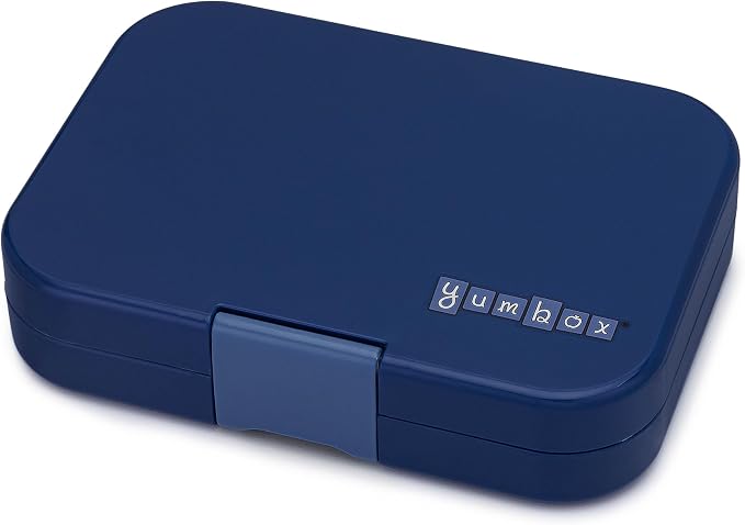 Yumbox Original Leakproof Bento Box - Ninja Blue (Funny Monsters) | Kid-friendly, 5 Compartments + Dip Well, Easy-Open Latch, Lightweight, BPA-Free