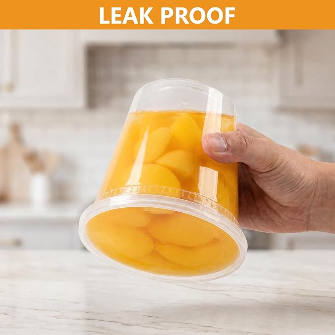 72 Sets (144-Piece) Deli Containers with Lids,24oz X 72 Set Each | Leak-Proof & BPA Free Airtight Takeout Plastic Food Storage Containers for Soup, Meal Prep, Microwave/Freezer Safe