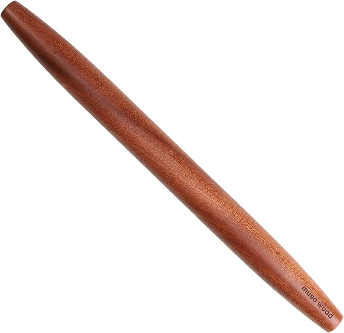 muso wood Sapele French Rolling Pin for Baking | Tapered Design, 15.75 inch, Ideal for Fondant, Pie Crust, Cookies & Pastry Making