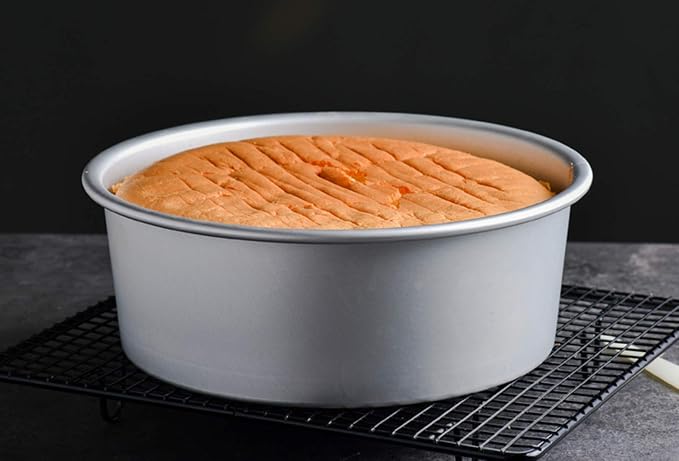 Tosnail 2 Pack 8-Inch Aluminum Round Cake Pan with Removable Bottom