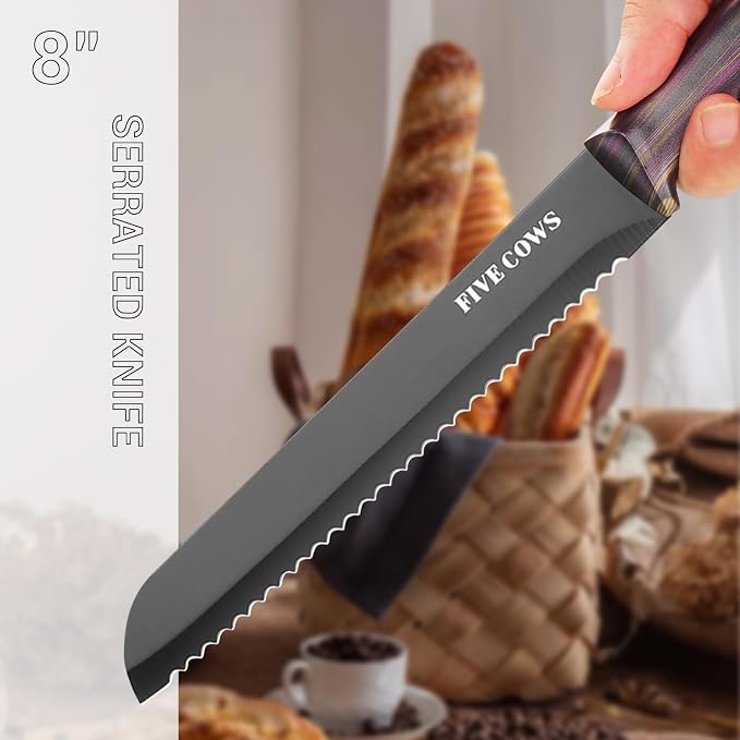 16-Piece Kitchen Knife Block Set with Cutting Board - German Stainless Steel Knives, Built-In Sharpener, Dishwasher Safe, Anti-Slip Handle - All-in-One Cutlery Set for Home/Kitchen (Pink)