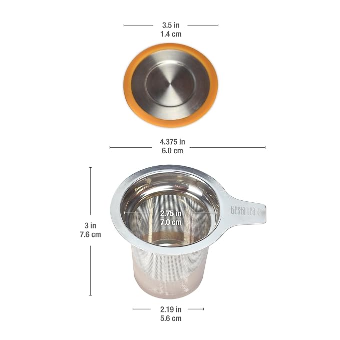 Tiesta Tea Brewbasket Stainless Steel Infuser Basket for Loose Leaf | Reusable Fine Mesh Strainer for Hot & Iced Drinks, Loose Leaf Steeper, Single Cup Tea Diffuser, Holds 5 Ounces